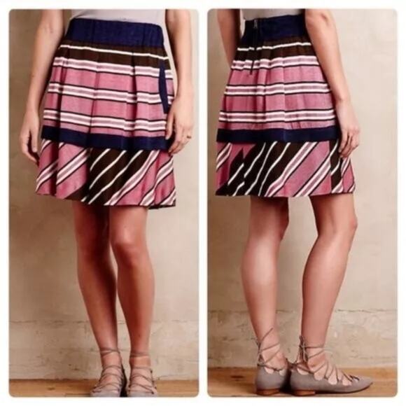 Anthropologie Maeve Ellery Striped Skirt with Pockets, Size 14 - Picture 1 of 6